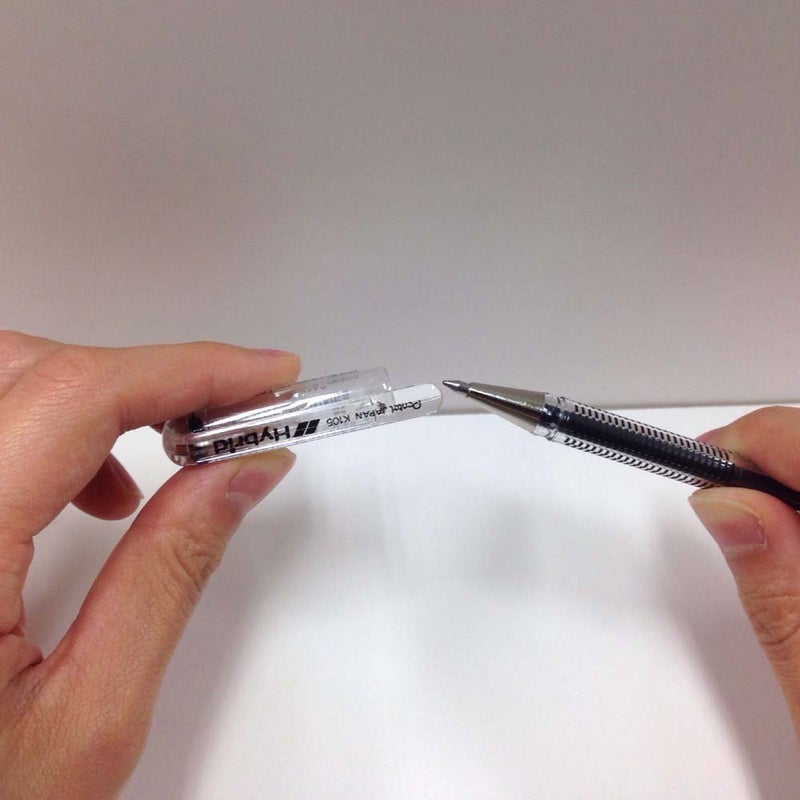 Pentel K105-GA Water-Based Ballpoint Pen, Hybrid, 0.02 inches (0.5 mm), Black, 10 Pieces - Image 2